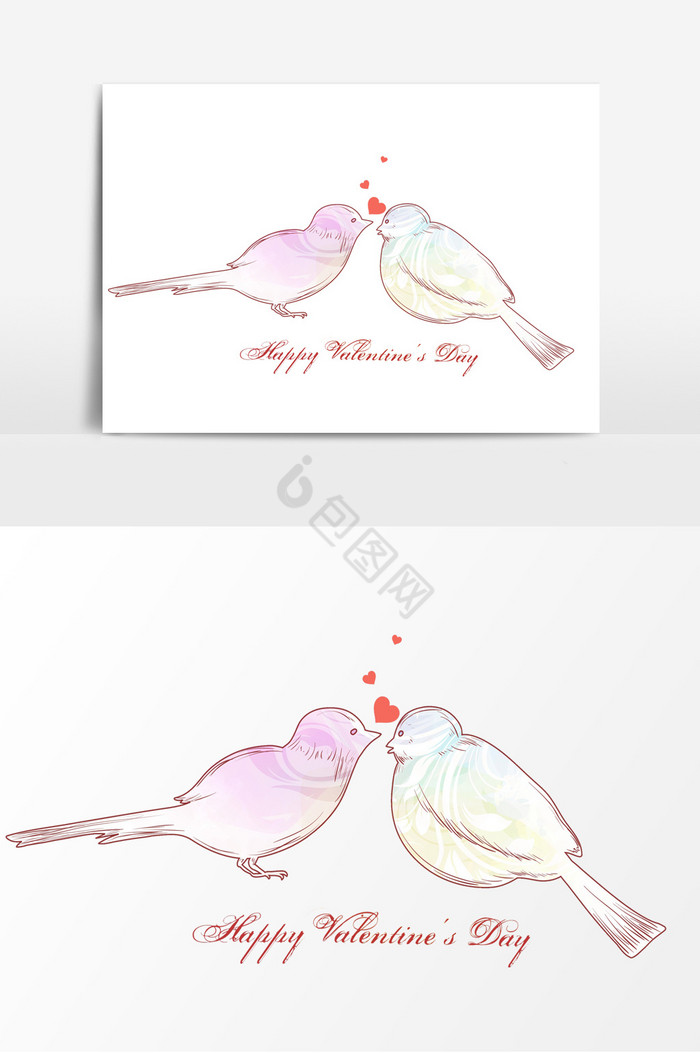 两只小鸟的爱情装饰效果图片