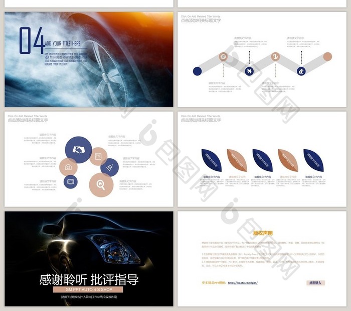 汽车行业工作汇报PPT模板