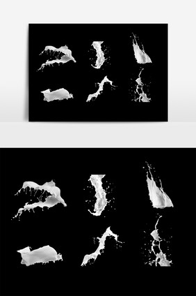 手绘白色液体飞溅元素