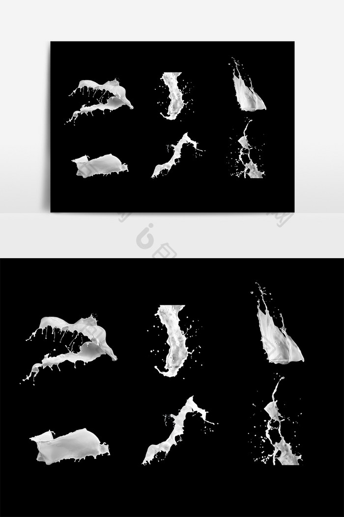 手绘白色液体飞溅元素