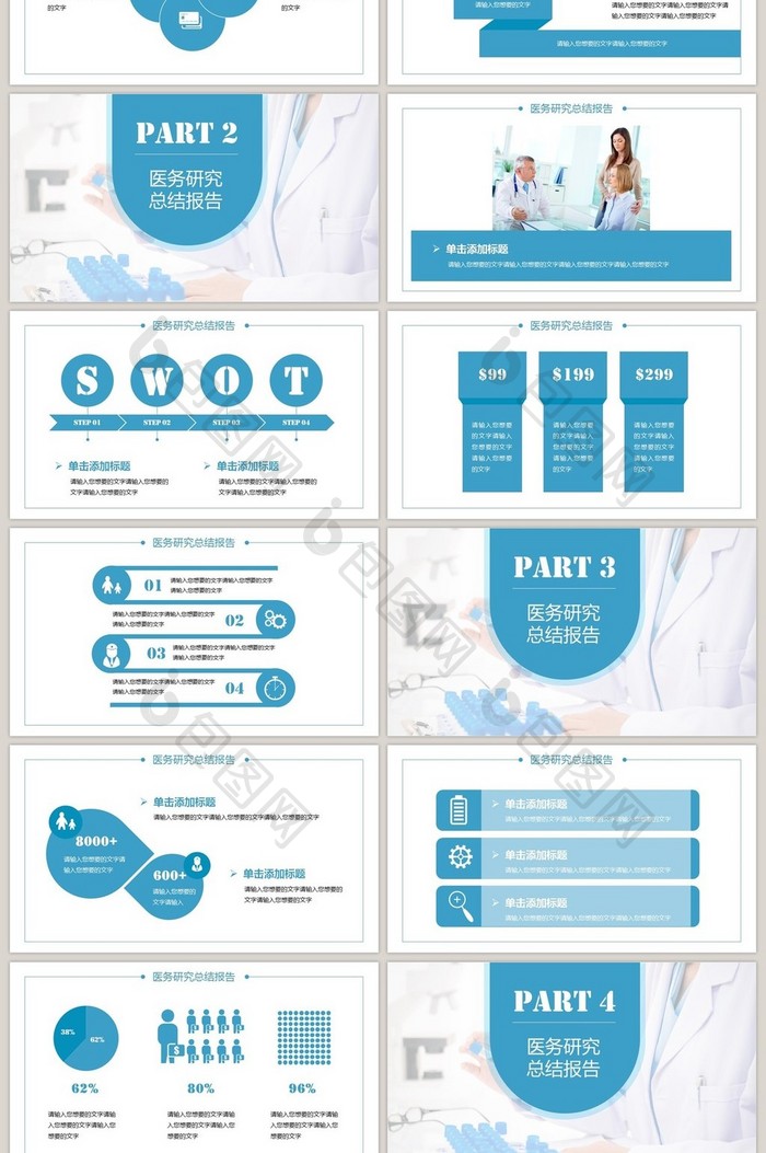 欧美医学学术医务研究PPT模版