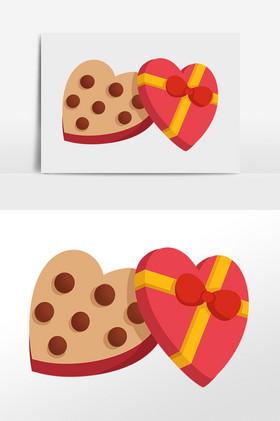 情人节爱心巧克力插画