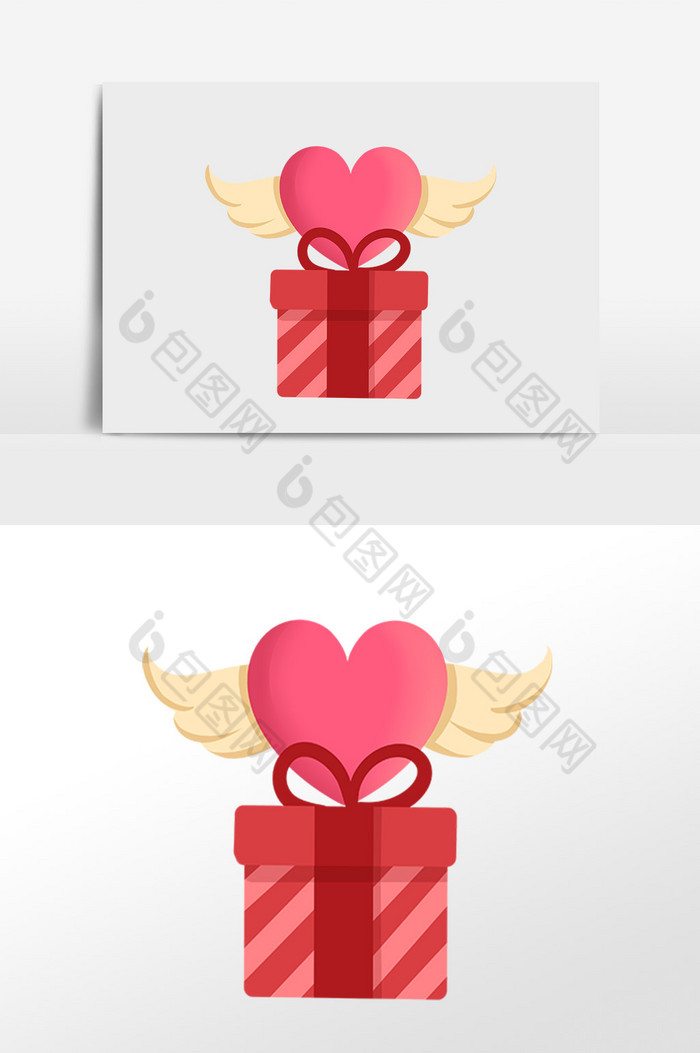 情人节爱心礼物盒插画图片图片