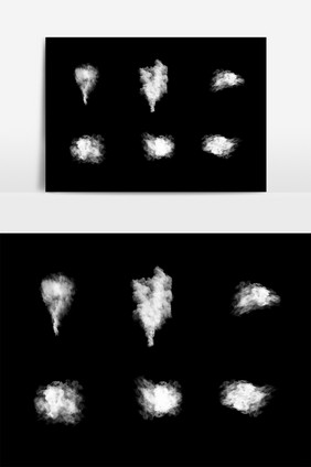 手绘白色烟雾元素设计