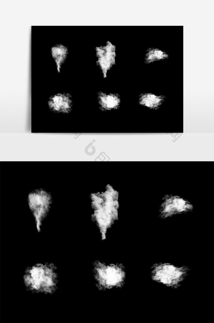 手绘白色烟雾元素设计