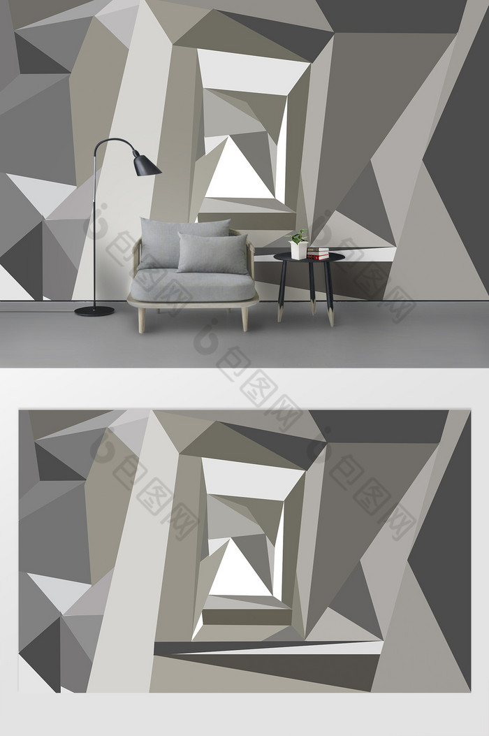 北欧立体3D抽象几何空间客厅背景墙图片图片