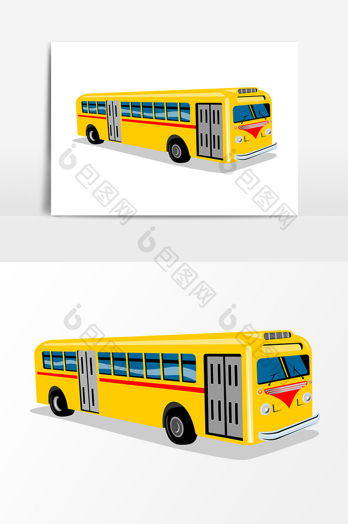 黄色公交车设计元素
