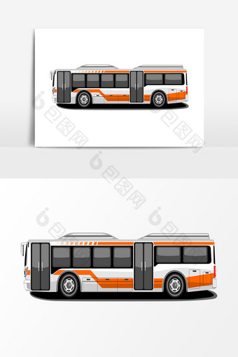 手绘公交车设计元素图片