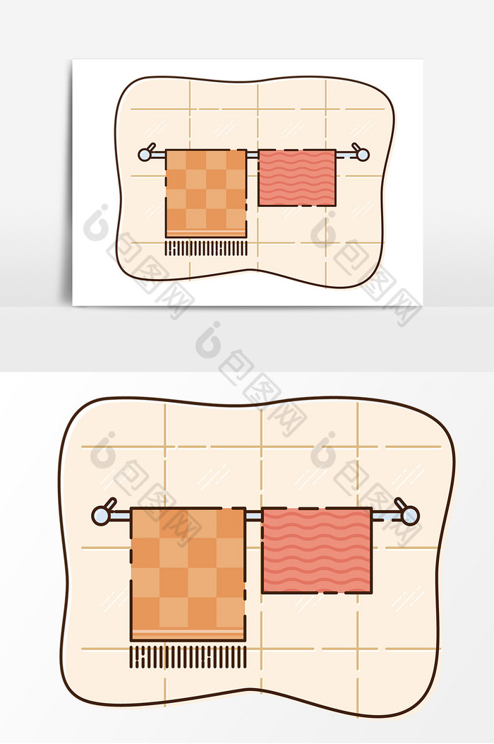 卡通生活用品毛巾元素