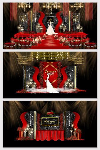 黑色大理石简约婚礼效果图图片