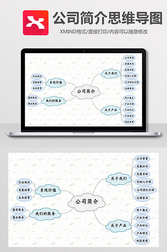 公司企业简介Xmind模板图片