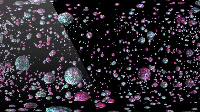360度VR粒子小气泡展示时尚动感视频素
