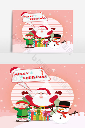 圣诞和新年装饰背景与圣诞老人图片