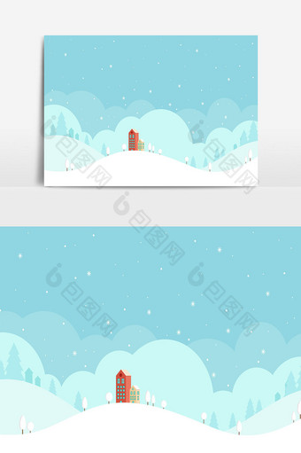 圣诞节和雪天的景观背景图片