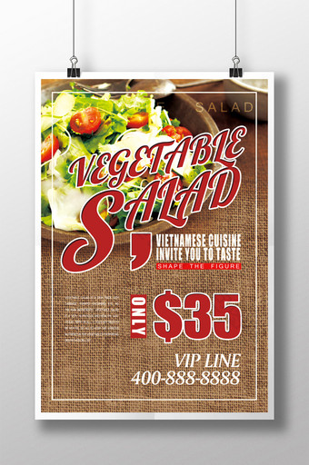 越南蔬菜沙拉特别食品海报图片