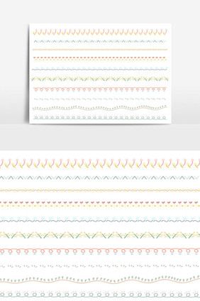 美丽的矢量线边框设置和涂鸦设计元素20