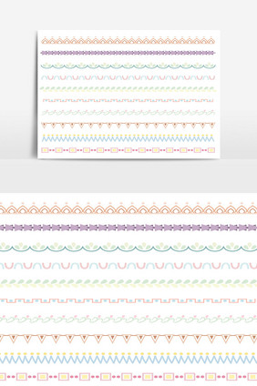 美丽的矢量线边框设置和涂鸦设计元素17