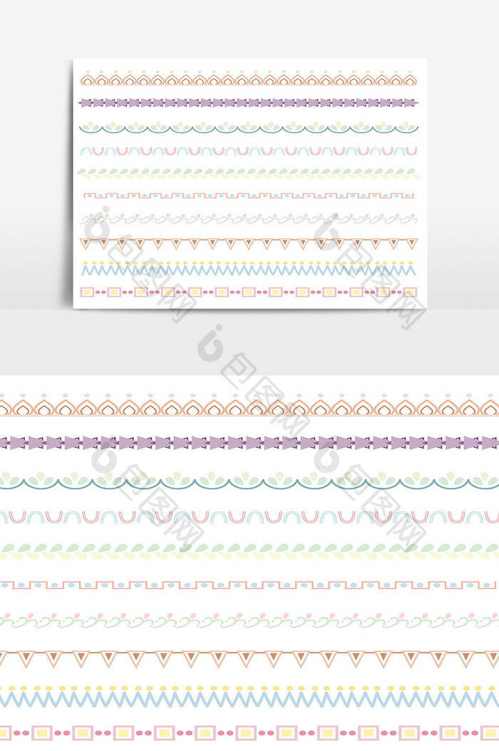 美丽的矢量线边框设置和涂鸦设计元素17