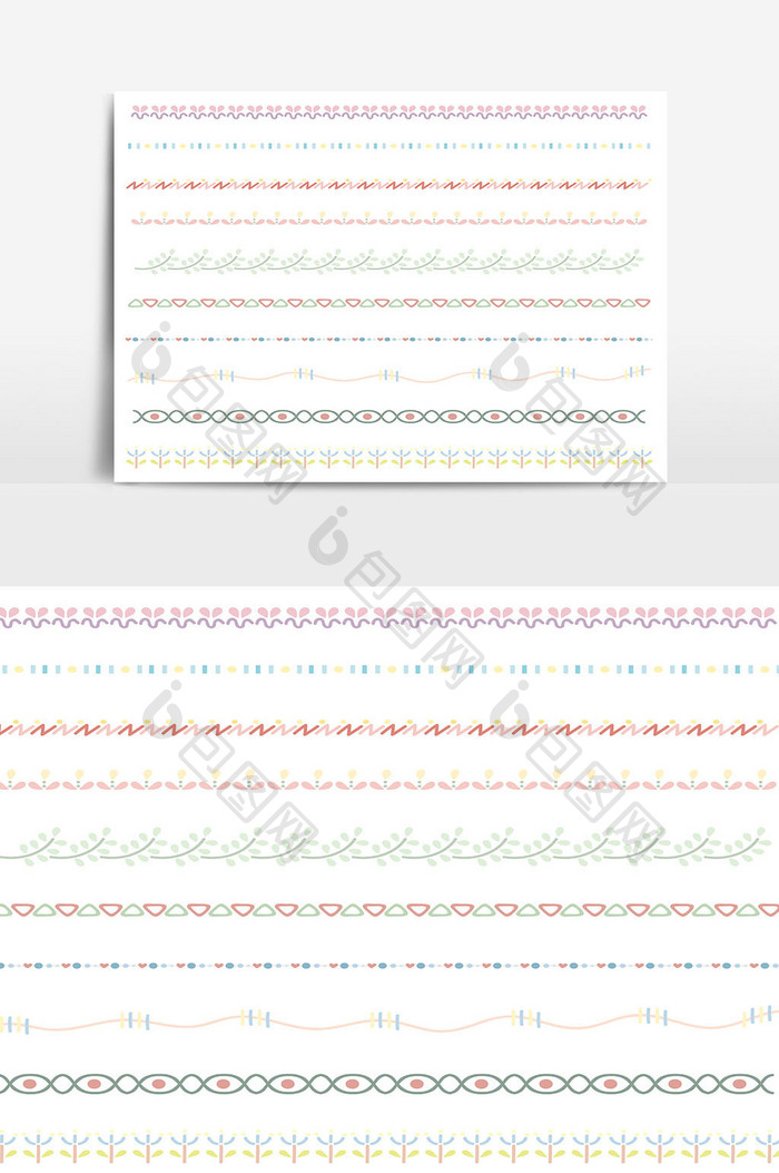 美丽的矢量线边框设置和涂鸦设计元素14