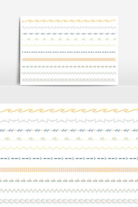 美丽的矢量线边框设置和涂鸦设计元素13
