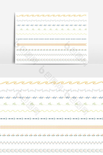 美丽的矢量线边框设置和涂鸦设计元素13图片