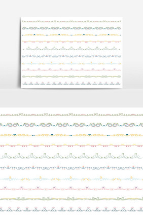 美丽的矢量线边框设置和涂鸦设计元素12