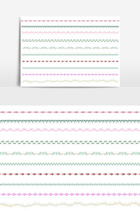 美丽的矢量线边框设置和涂鸦设计元素11