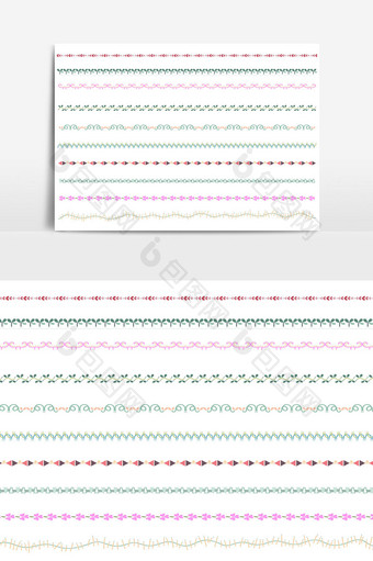 美丽的矢量线边框设置和涂鸦设计元素11图片