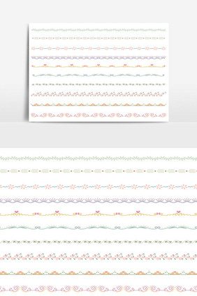 美丽的矢量线边框设置和涂鸦设计元素10