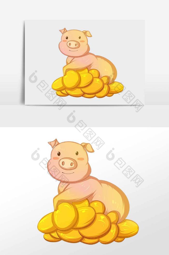 新年小猪金猪插画图片图片