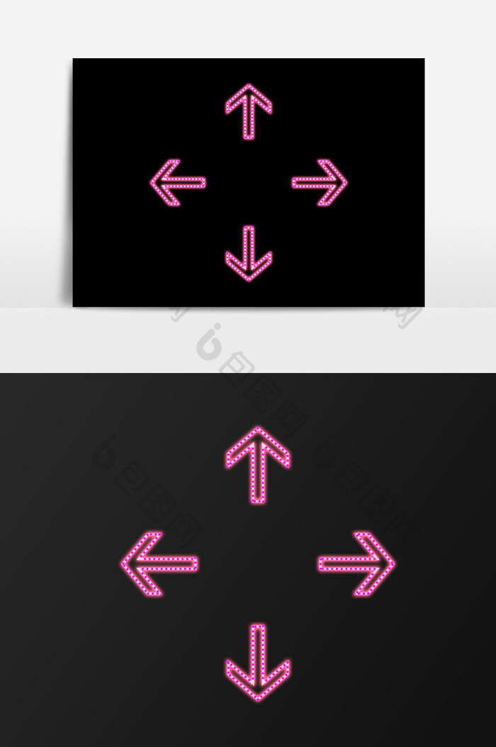 动感光效指示指向霓虹灯图片图片