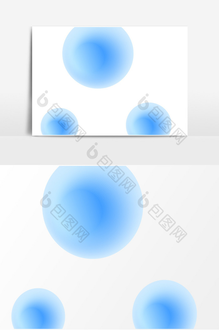 蓝色渐变圆球电商拼接几何AI矢量元素
