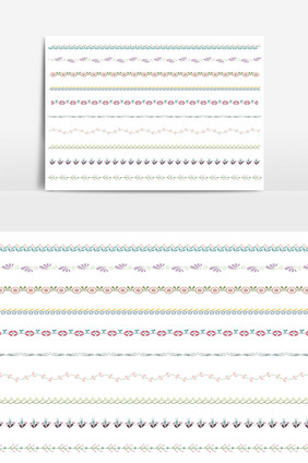 美丽的矢量线边框设置和涂鸦设计元素07