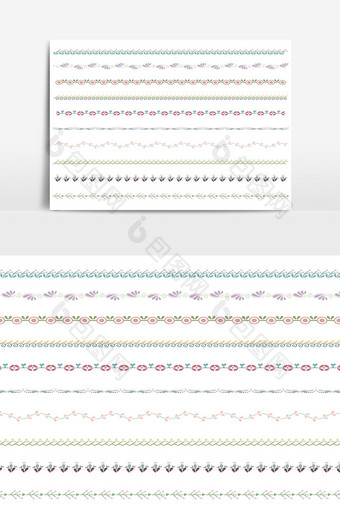 美丽的矢量线边框设置和涂鸦设计元素07图片