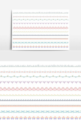 美丽的矢量线边框设置和涂鸦设计元素08