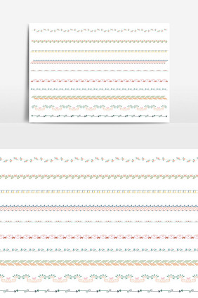 美丽的矢量线边框设置和涂鸦设计元素02
