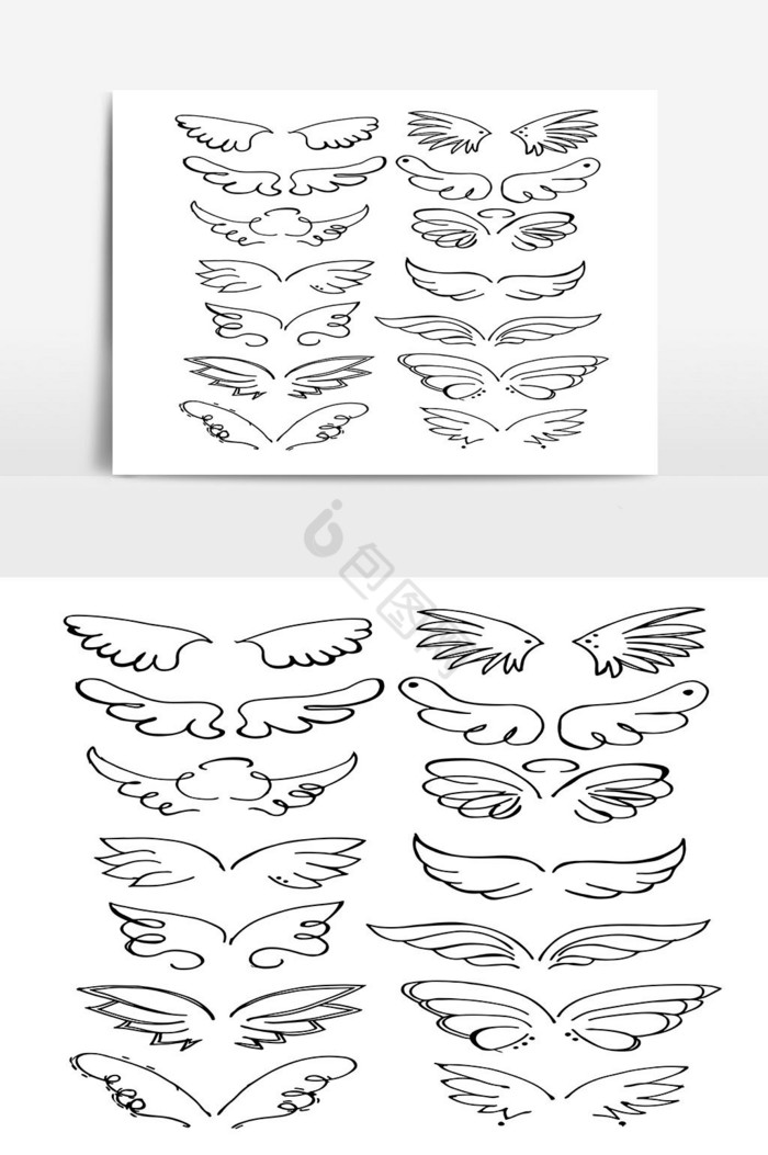 一套翅膀在轮廓向量05图片