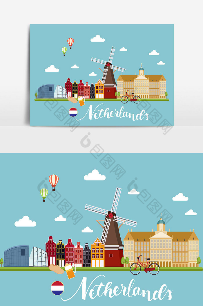 荷兰旅游景观图图片