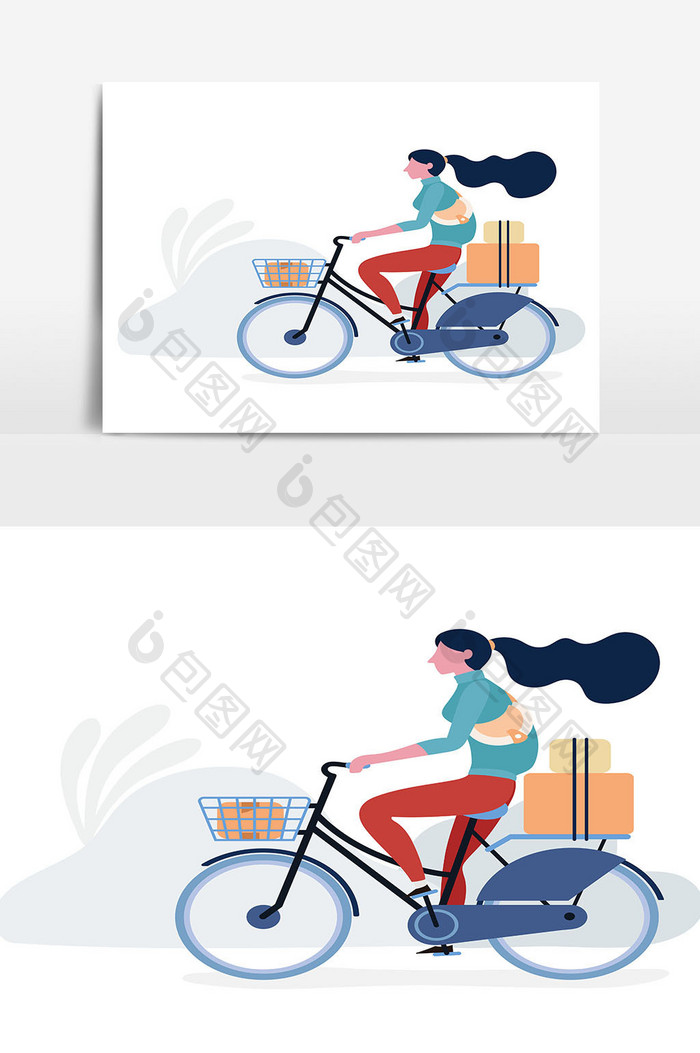生活方式青少年与自行车插画设计