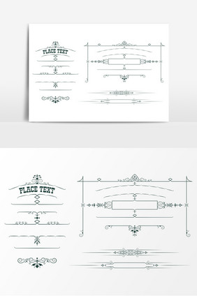 艺术花边框线条AI矢量元素