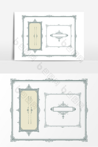 艺术欧式花边框花纹AI矢量元素图片