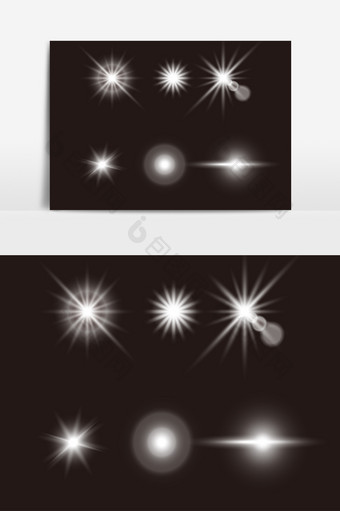 白色光源阳光光效AI矢量元素图片