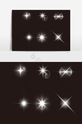 白色光源光效AI矢量元素图片