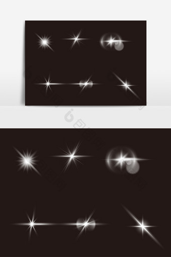 白色点状光源光效AI矢量元素图片