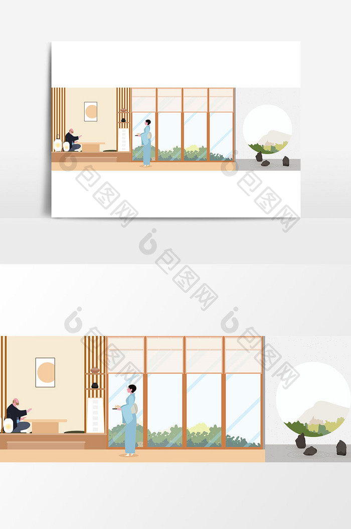 日本禅宗客厅平面设计