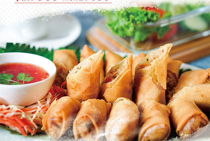 白色清新简单的泰国美食推广海报