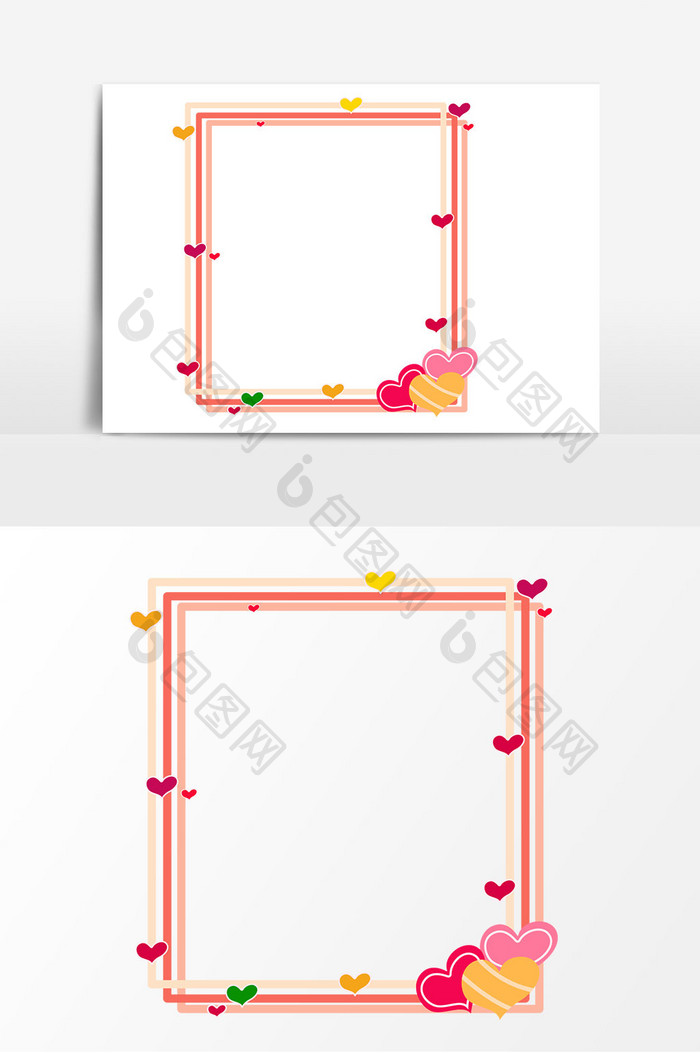 粉色卡通情人节边框素材