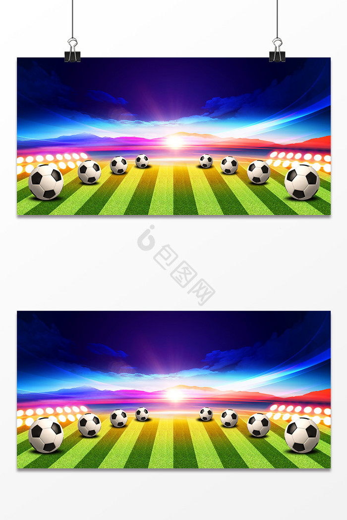 梦幻光效足球比赛广告图图片