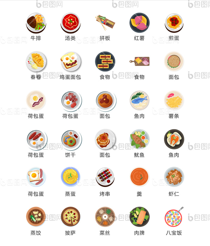 美味食物餐饮图标矢量UI素材ICON-包图网