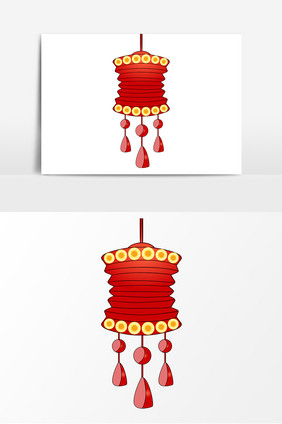 手绘灯会元宵节中国风灯笼元素设计
